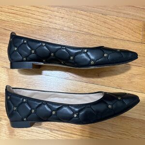 Manolo Blahnik Quilted Studded Flats
